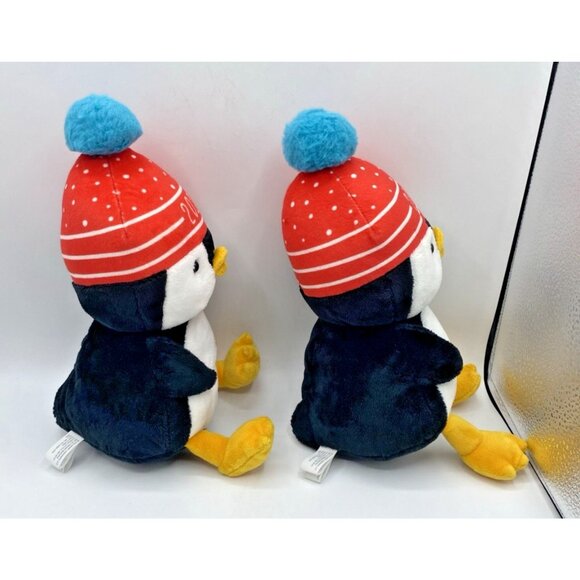Hallmark Penguin Plush 2022 Stuffed Animal 11" Christmas Winter Lot of 2 HTF - Picture 4 of 16